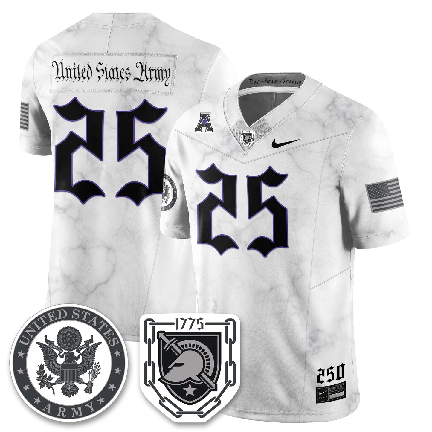 Army Black Knights Vapor Limited Jersey - 250 Years of Service and Sacrifice - All Stitched