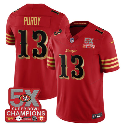 SF Rivalries 5-Time Champions Patch Vapor Limited Jersey - All Stitched
