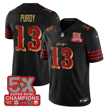 SF Rivalries 5-Time Champions Patch Vapor Limited Jersey - All Stitched