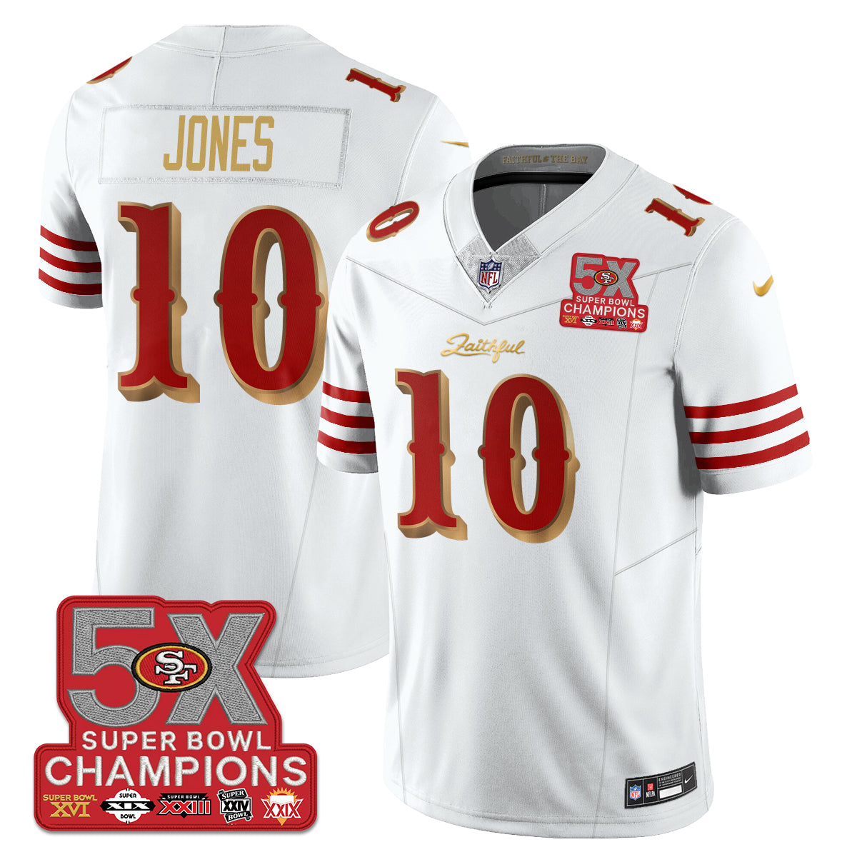 SF Rivalries 5-Time Champions Patch Vapor Limited Jersey - All Stitched