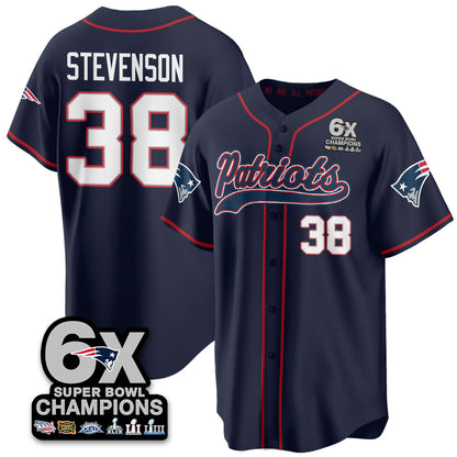 NE 6-Time Champions Patch Vapor Baseball Jersey - All Stitched