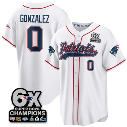 NE 6-Time Champions Patch Vapor Baseball Jersey - All Stitched