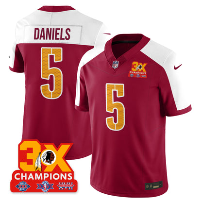 WAS 3-Time Champions Patch Vapor Limited Jersey - All Stitched