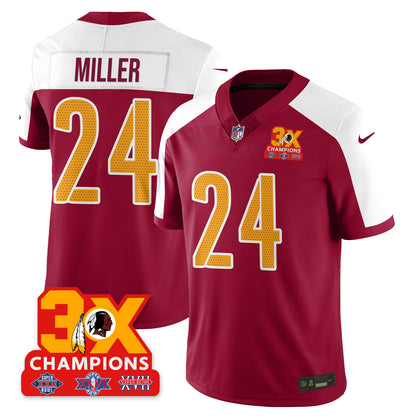 WAS 3-Time Champions Patch Vapor Limited Jersey - All Stitched