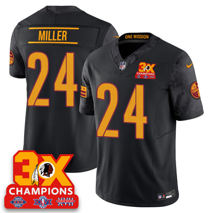 WAS 3-Time Champions Patch Vapor Limited Jersey - All Stitched