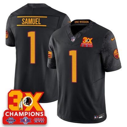WAS 3-Time Champions Patch Vapor Limited Jersey - All Stitched