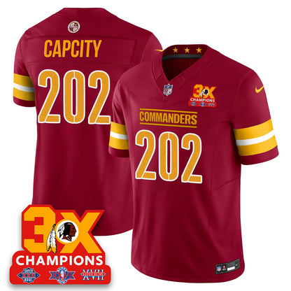 WAS 3-Time Champions Patch Vapor Limited Jersey - All Stitched