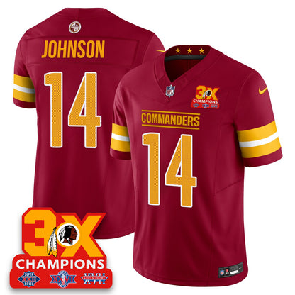 WAS 3-Time Champions Patch Vapor Limited Jersey - All Stitched