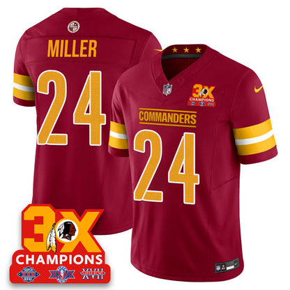 WAS 3-Time Champions Patch Vapor Limited Jersey - All Stitched