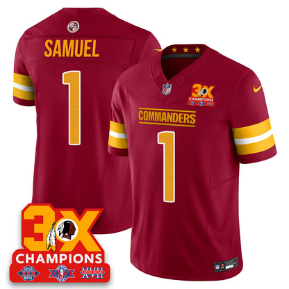 WAS 3-Time Champions Patch Vapor Limited Jersey - All Stitched