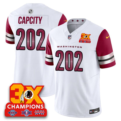 WAS 3-Time Champions Patch Vapor Limited Jersey - All Stitched