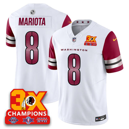 WAS 3-Time Champions Patch Vapor Limited Jersey - All Stitched