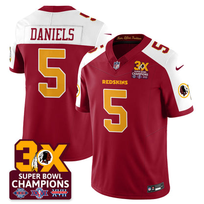 WAS 3-Time Champions Patch Vapor Limited Jersey - All Stitched