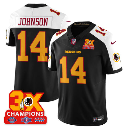 WAS 3-Time Champions Patch Vapor Limited Throwback Jersey - All Stitched