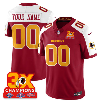 WAS 3-Time Champions Patch Vapor Limited Throwback Jersey - All Stitched