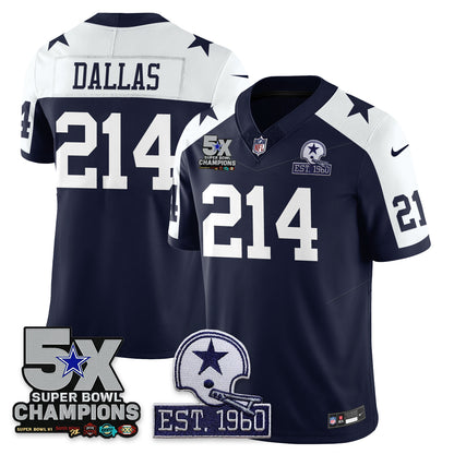 DAL 5-Time Champions Patch Vapor Limited Jersey - All Stitched