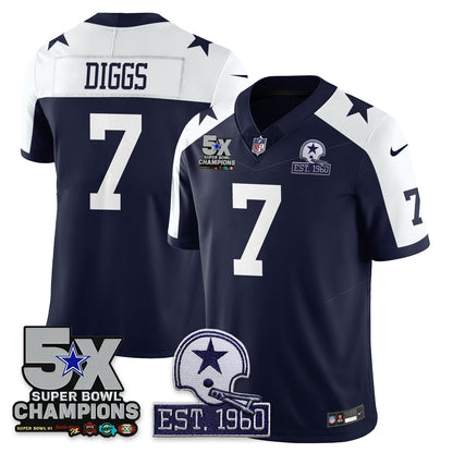 DAL 5-Time Champions Patch Vapor Limited Jersey - All Stitched