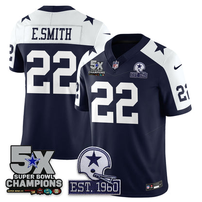 DAL 5-Time Champions Patch Vapor Limited Jersey - All Stitched