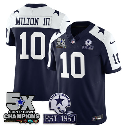 DAL 5-Time Champions Patch Vapor Limited Jersey - All Stitched