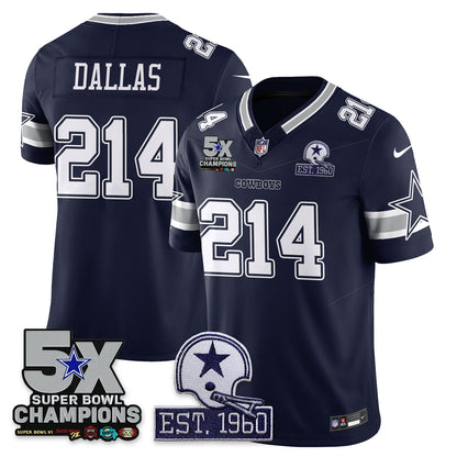DAL 5-Time Champions Patch Vapor Limited Jersey - All Stitched