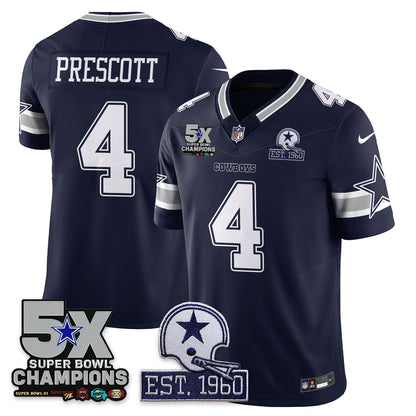 DAL 5-Time Champions Patch Vapor Limited Jersey - All Stitched