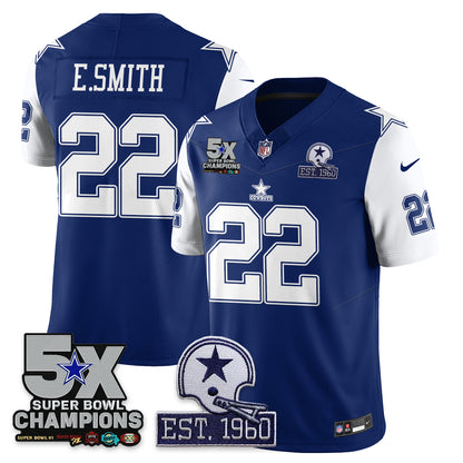 DAL 5-Time Champions Patch Vapor Limited Jersey - All Stitched