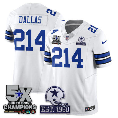 DAL 5-Time Champions Patch Vapor Limited Jersey - All Stitched