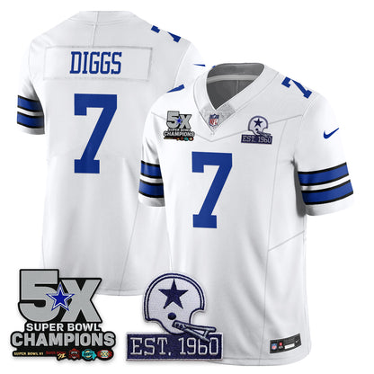 DAL 5-Time Champions Patch Vapor Limited Jersey - All Stitched