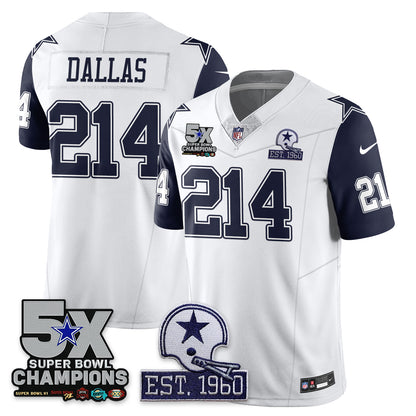 DAL 5-Time Champions Patch Vapor Limited Jersey - All Stitched