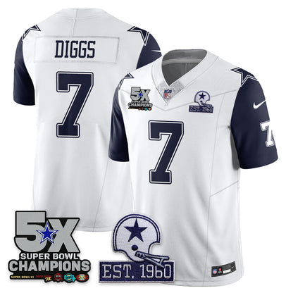 DAL 5-Time Champions Patch Vapor Limited Jersey - All Stitched