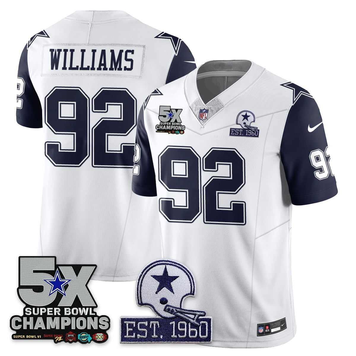 DAL 5-Time Champions Patch Vapor Limited Jersey - All Stitched