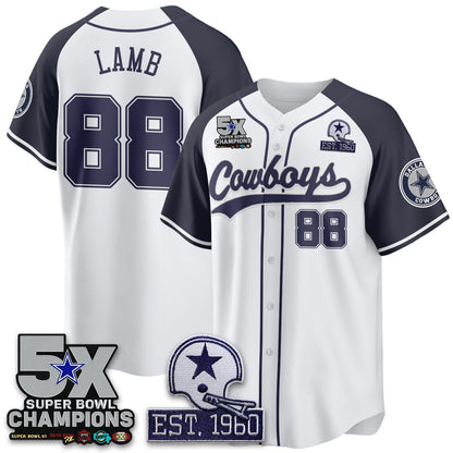 DAL 5-Time Champions Patch Limited Baseball Jersey - All Stitched