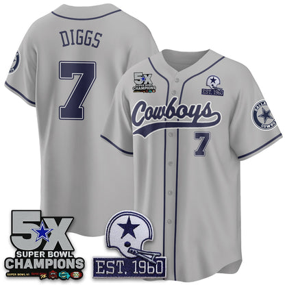 DAL 5-Time Champions Patch Limited Baseball Jersey - All Stitched