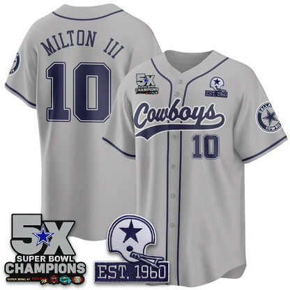 DAL 5-Time Champions Patch Limited Baseball Jersey - All Stitched