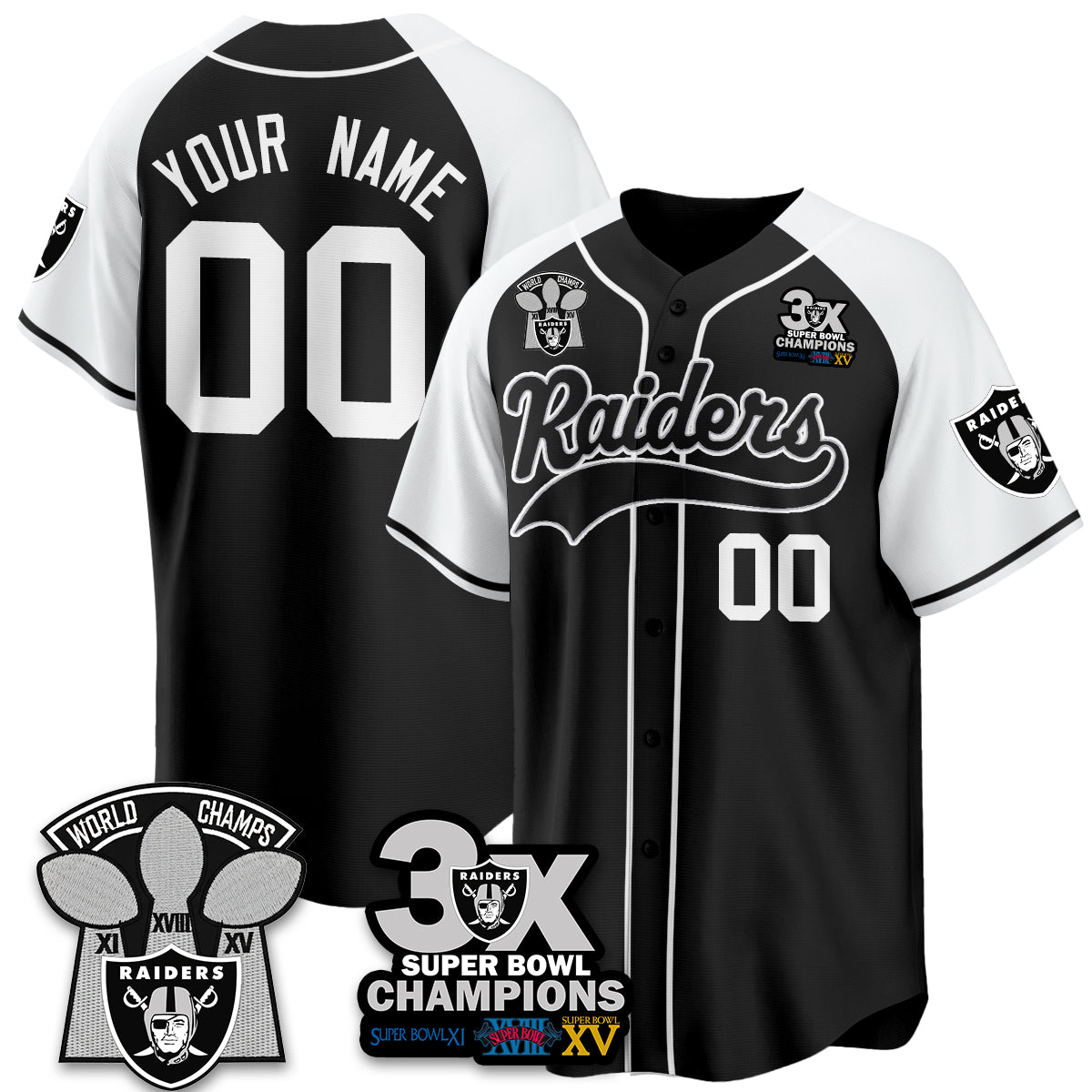 LVR 3-Time Champions Patch Limited Baseball Custom Jersey - All Stitched