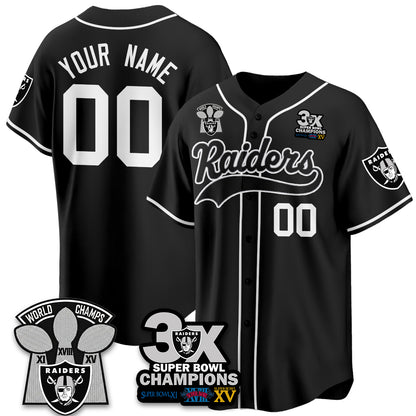 LVR 3-Time Champions Patch Limited Baseball Custom Jersey - All Stitched