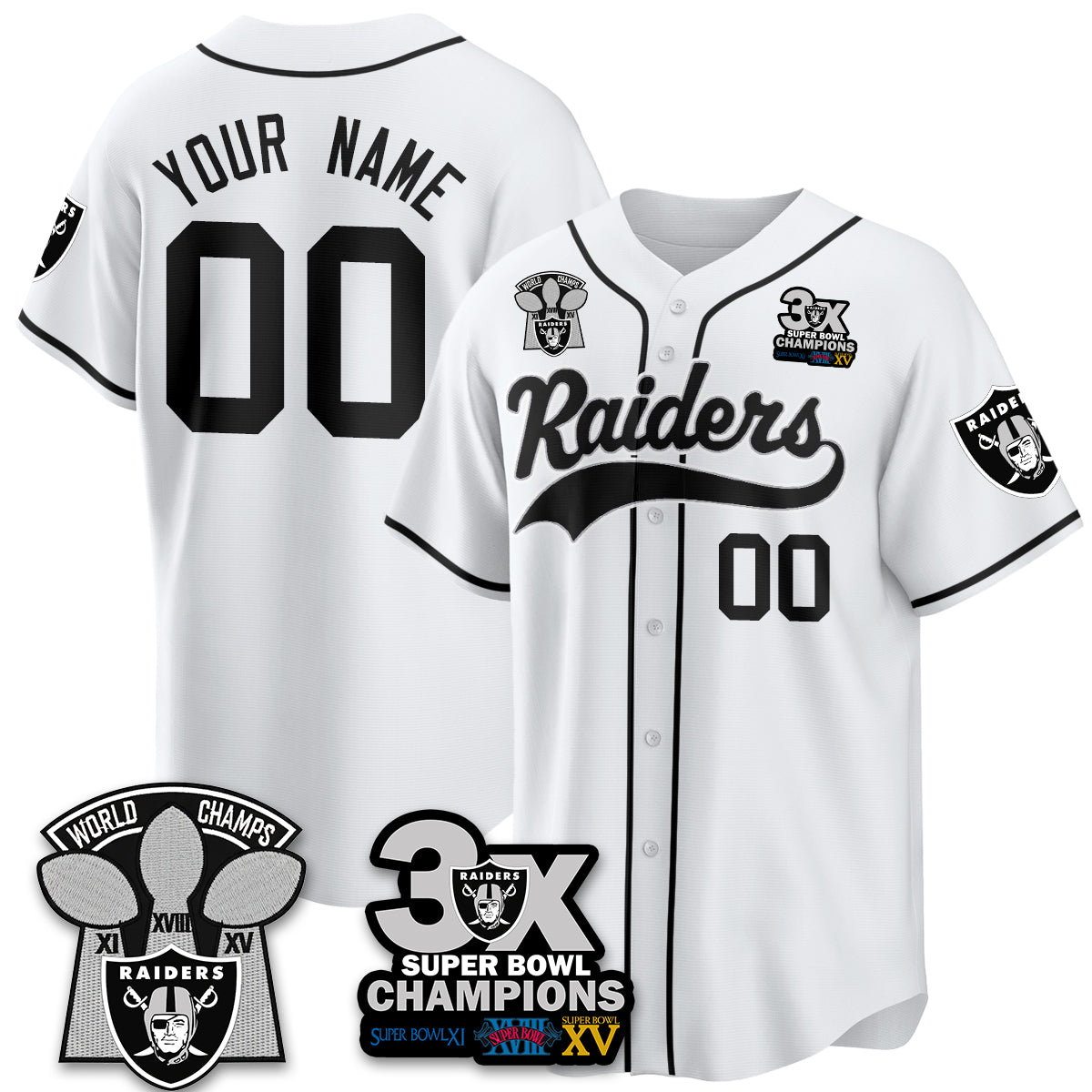 LVR 3-Time Champions Patch Limited Baseball Custom Jersey - All Stitched