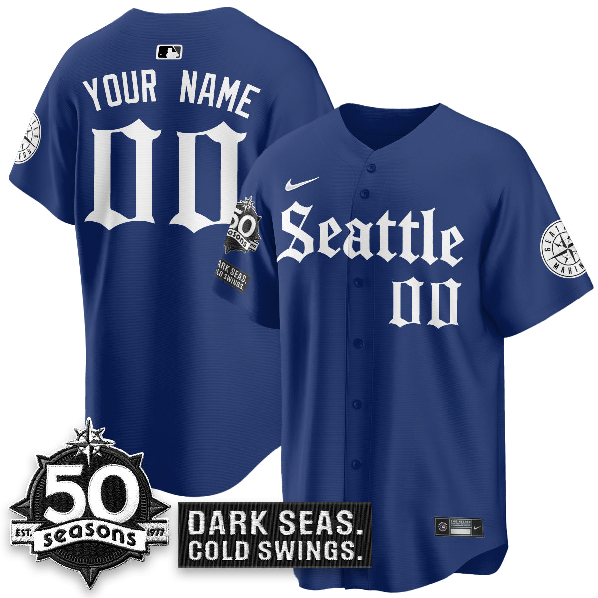 Custom SEA 'Gothic Edition' Vapor Premier Limited Jersey - 50th Anniversary - All Stitched (Copy)