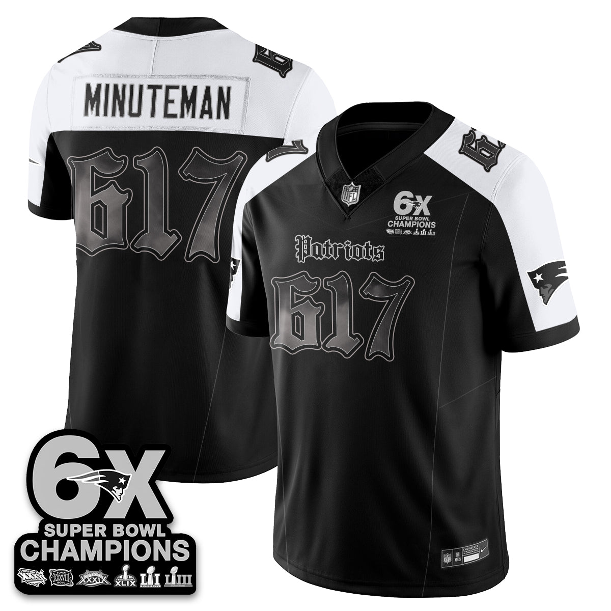 NE 'Dark Gothic' Vapor Limited Jersey - 6-Time Champions - All Stitched