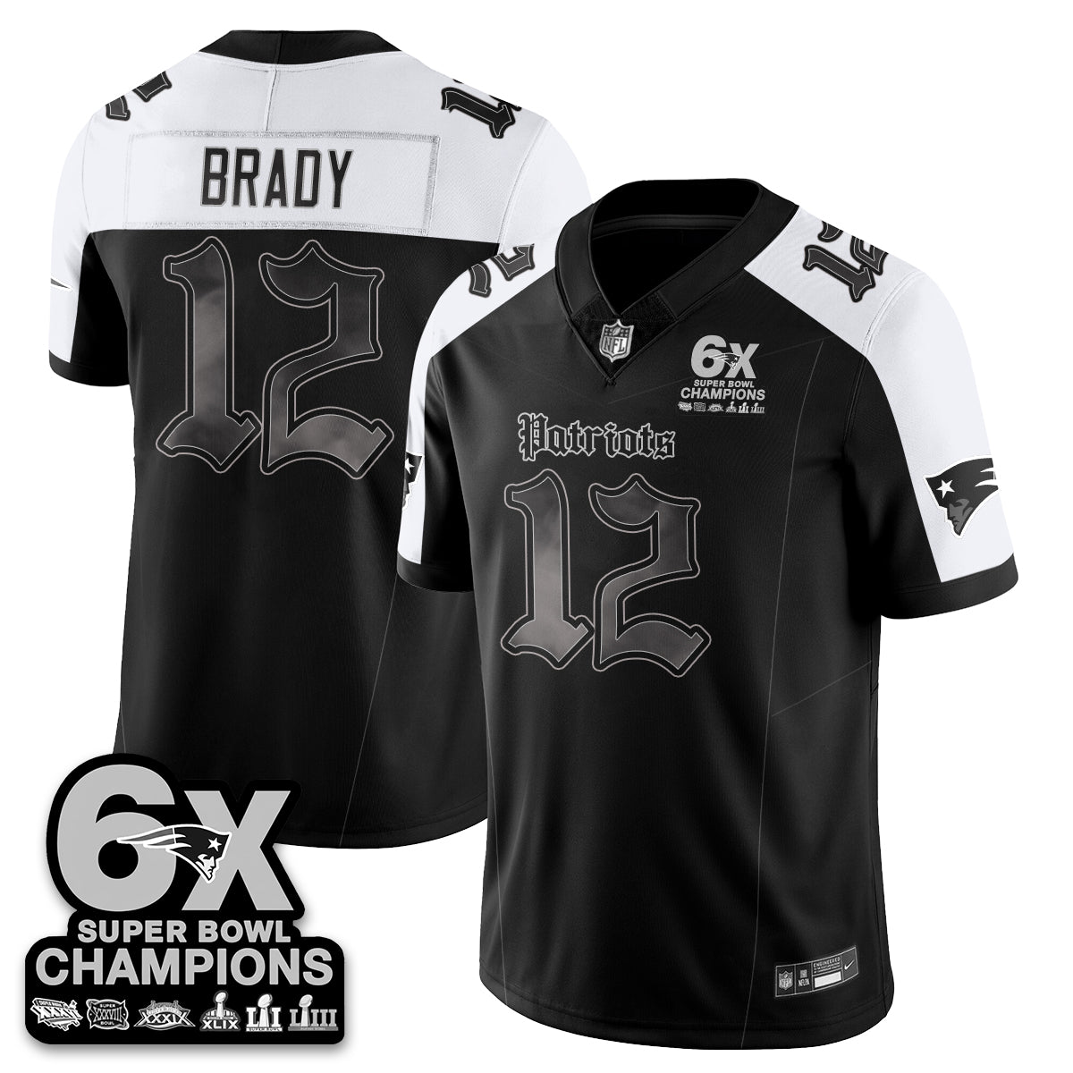 NE 'Dark Gothic' Vapor Limited Jersey - 6-Time Champions - All Stitched