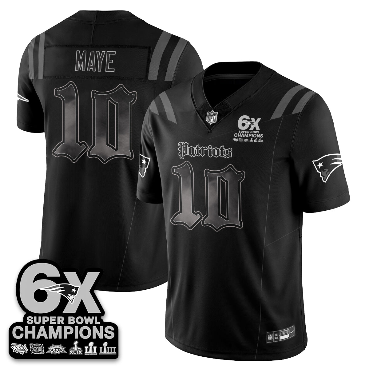 NE 'Dark Gothic' Vapor Limited Jersey - 6-Time Champions - All Stitched
