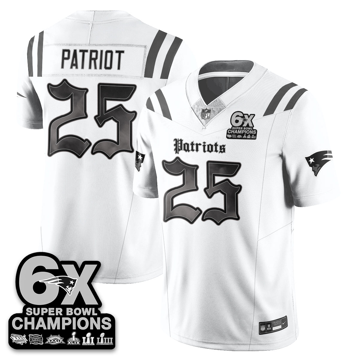NE 'Dark Gothic' Vapor Limited Jersey - 6-Time Champions - All Stitched