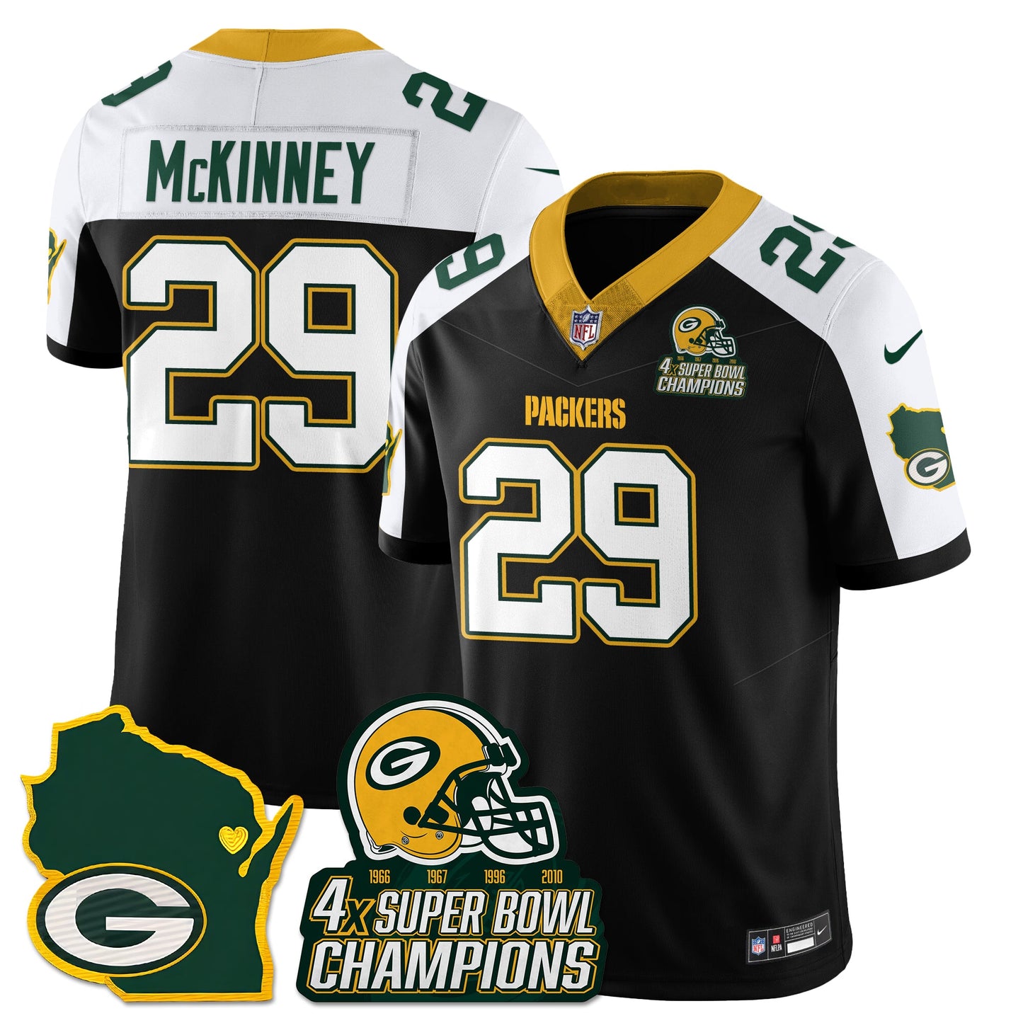 GB 4-Time Champions Patch Vapor Limited Jersey - All Stitched