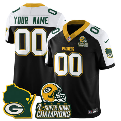GB 4-Time Champions Patch Vapor Limited Jersey - All Stitched