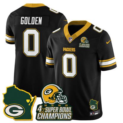 GB 4-Time Champions Patch Vapor Limited Jersey - All Stitched