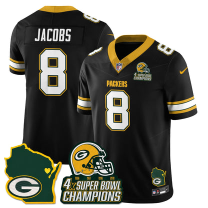 GB 4-Time Champions Patch Vapor Limited Jersey - All Stitched