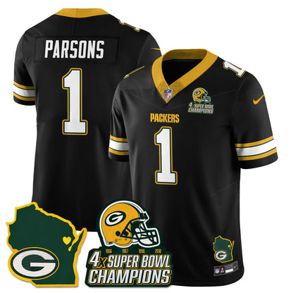 GB 4-Time Champions Patch Vapor Limited Jersey - All Stitched