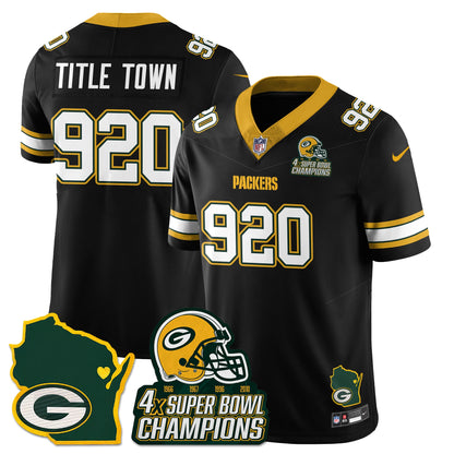 GB 4-Time Champions Patch Vapor Limited Jersey - All Stitched