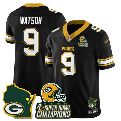 GB 4-Time Champions Patch Vapor Limited Jersey - All Stitched
