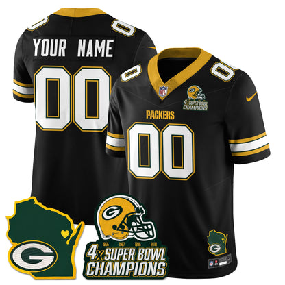 GB 4-Time Champions Patch Vapor Limited Jersey - All Stitched